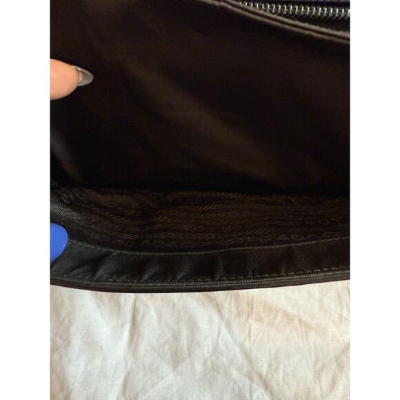 Prada Shoulder Crossbody Bag Womens Black Nylon Patent Leather Made in Italy - Picture 13 of 16